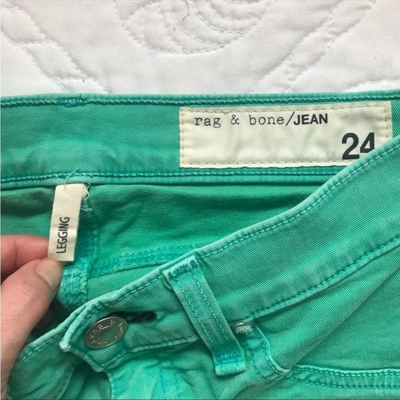 Rag & Bone Vintg Biscay Turquoise Green Jegging Jeans Size 24 - Picture 8 of 10